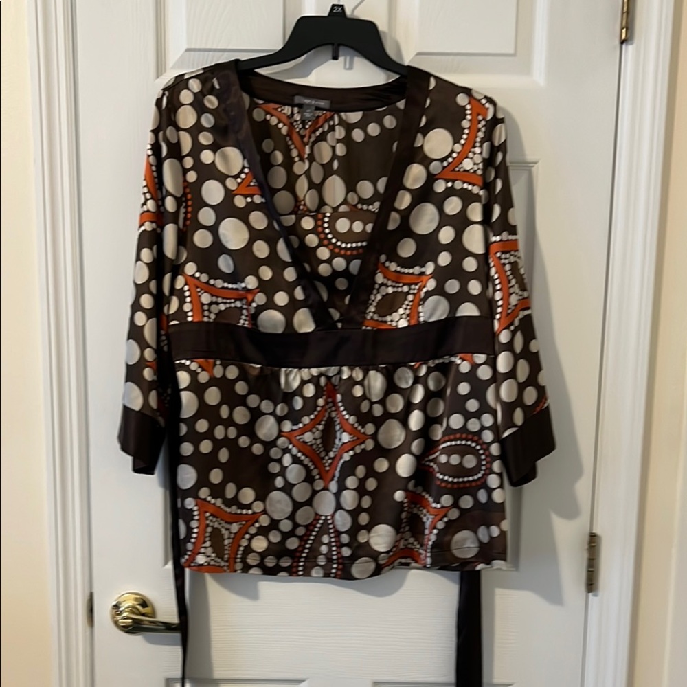 Stylish Polka Dot and Geometric Blouse